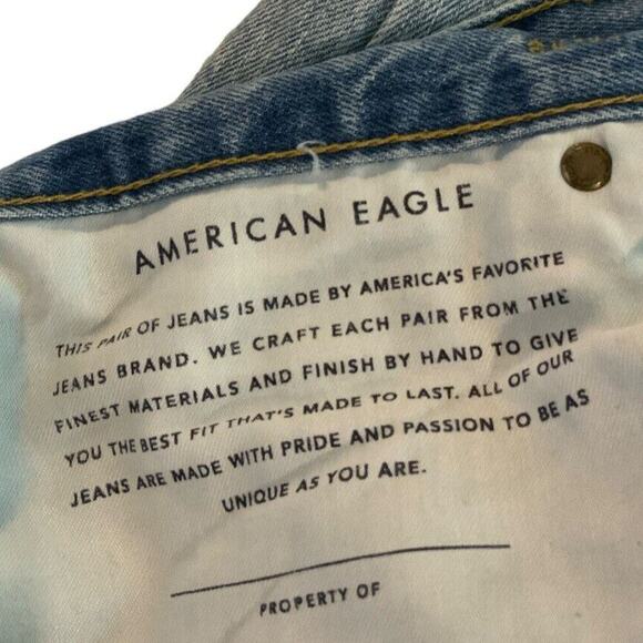 American Eagle Outfitters Jeans Mens Size 34X30 Slim Distressed Light Wash Denim - Picture 13 of 13